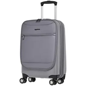 Amazonbasics Hybrid Hard-Softside Expandable Spinner Suitcase, 20-Inch Carry-On, Grey