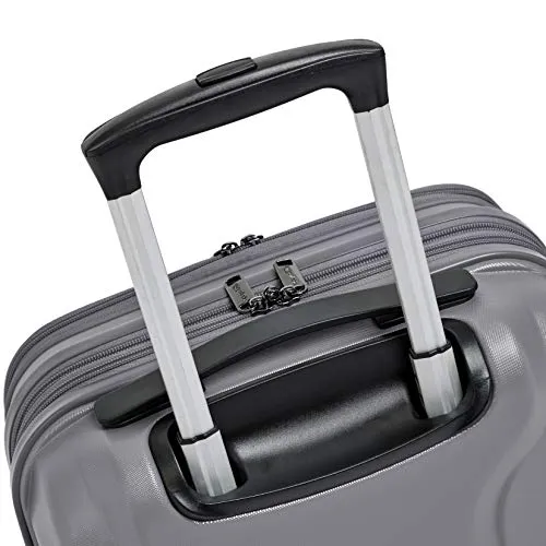 Amazonbasics Hybrid Hard-Softside Expandable Spinner Suitcase, 20-Inch Carry-On, Grey