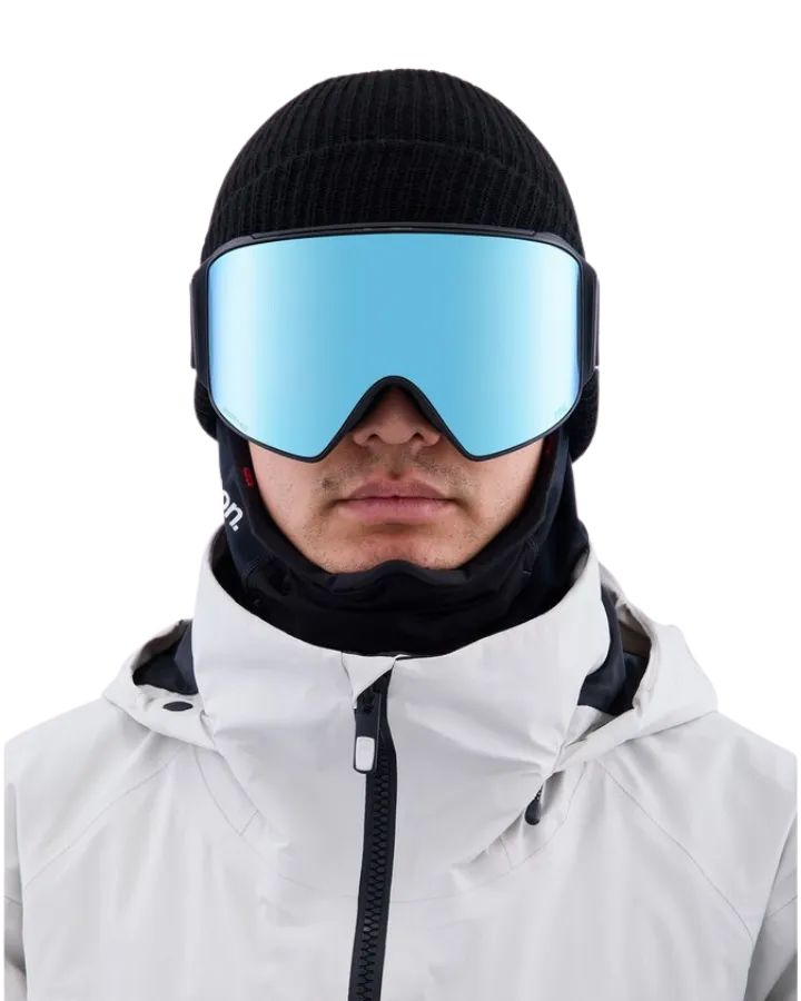 Anon M4 Cylindrical Low Bridge Snow Goggles + Bonus Lens + Mfi Face Mask - Black/Perceive Variable Blue Lens