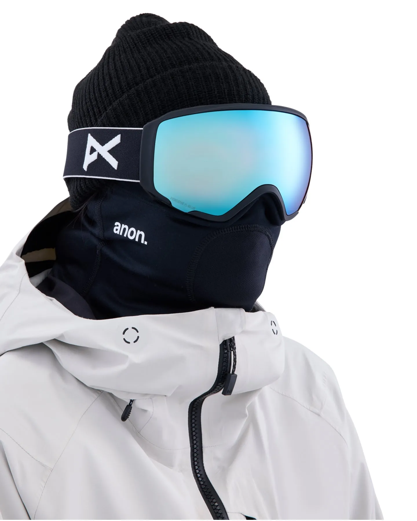 Anon WM1 Low Bridge Fit Snow Goggles + Bonus Lens + MFI - Black / Perceive Variable Blue