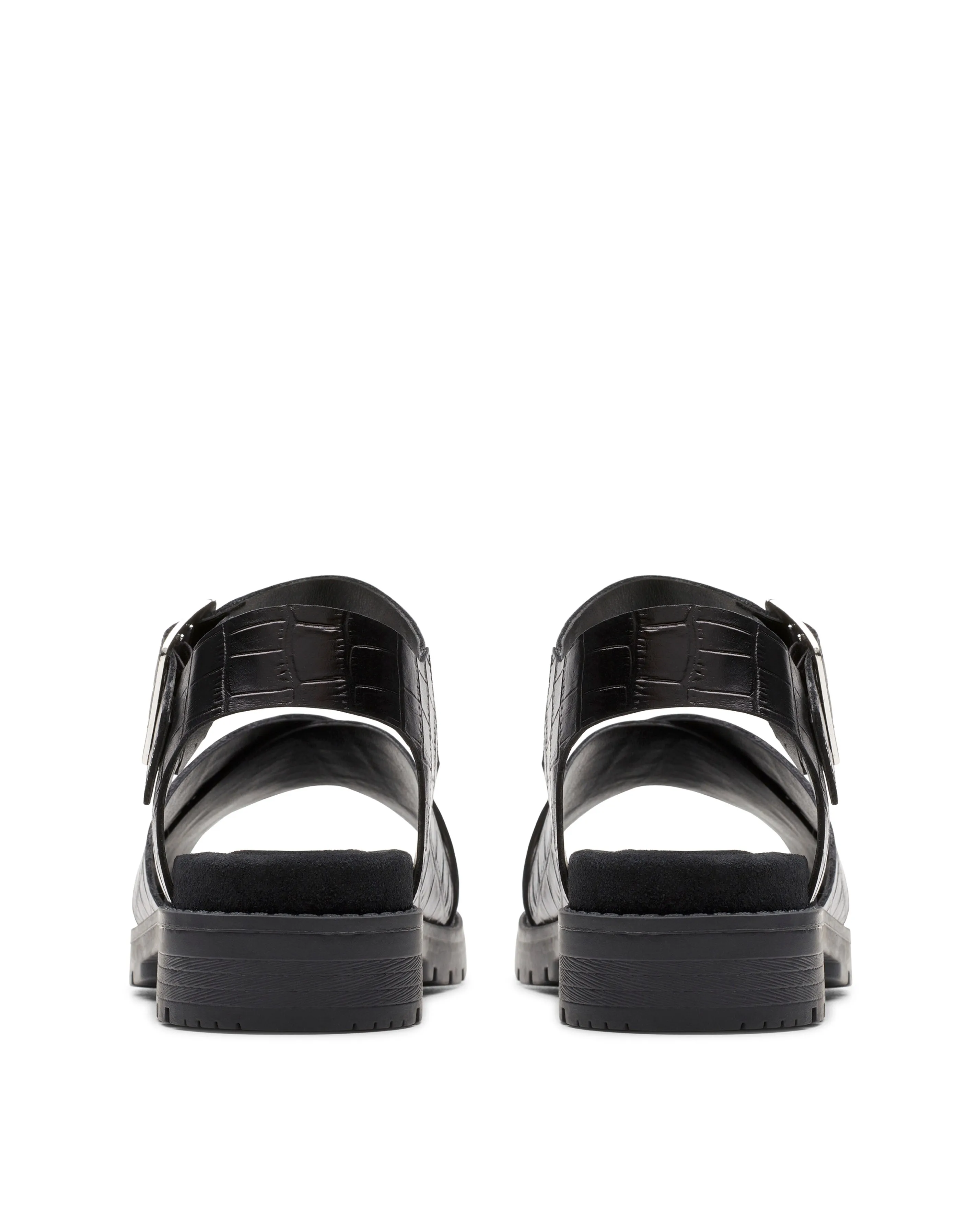 Clarks Orinoco Leather Cross Buckle Sandal Wide Fit | Simply Be