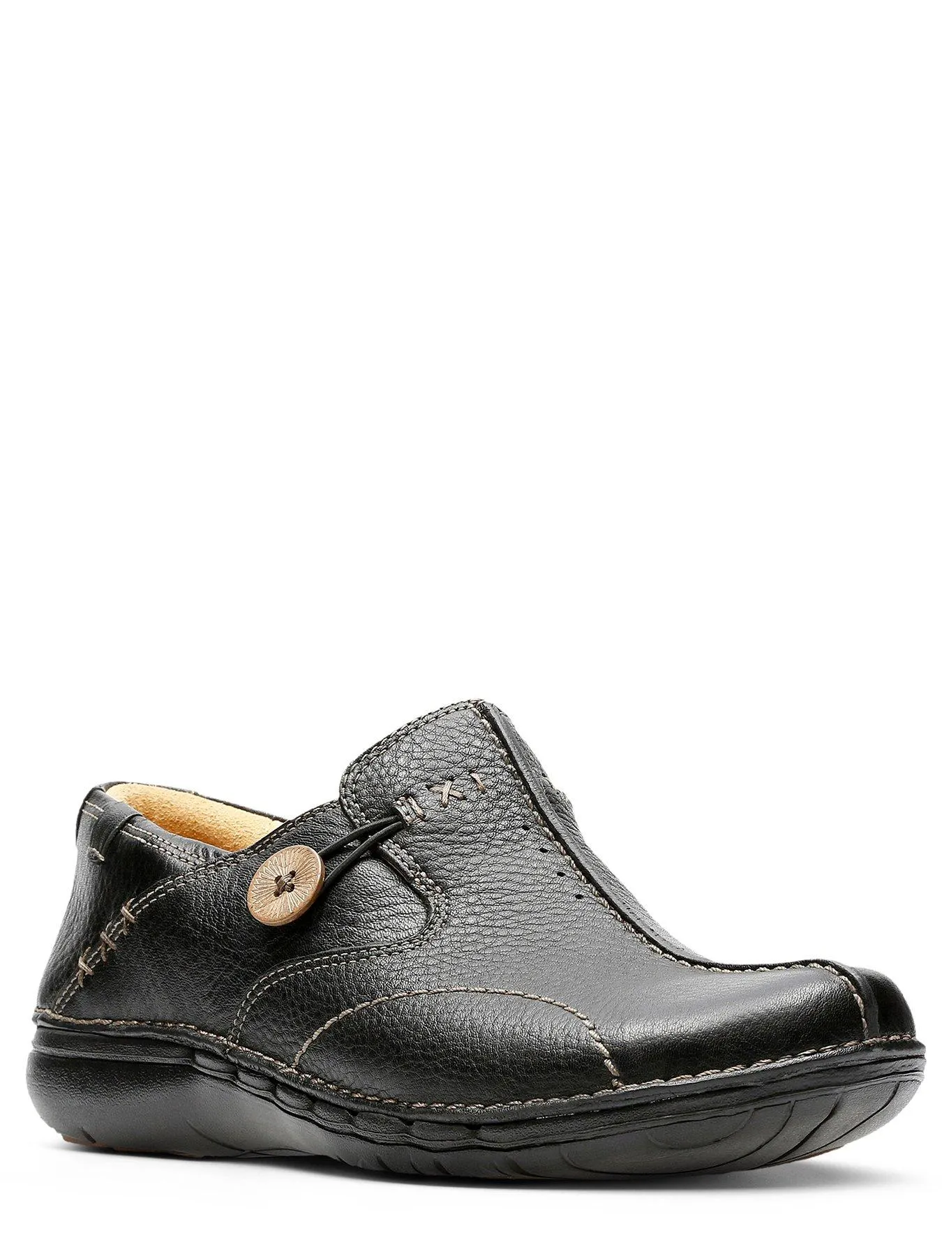 Clarks Wide Fit Un Loop Leather Flat Shoe