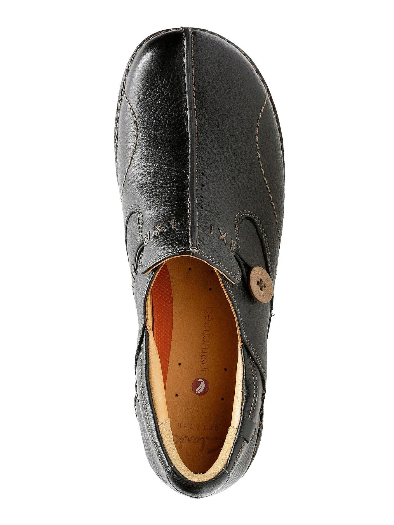 Clarks Wide Fit Un Loop Leather Flat Shoe