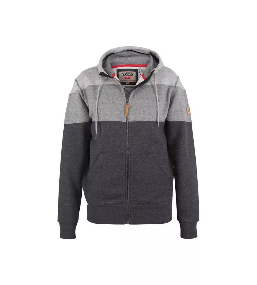 D555 Mens Full Zip Hoodie With Colour Panels (PENNYMOOR)