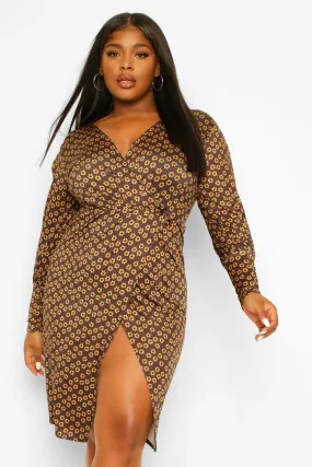 Daisy Print Wrap Dress