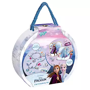 Disney Frozen 2 in 1 Creativity Suitcase A Diamond Painting & Charm Bracelet Twin Pack | Grattan