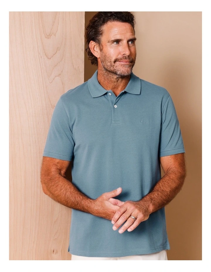 Essential Plain Polo in Arctic Blue