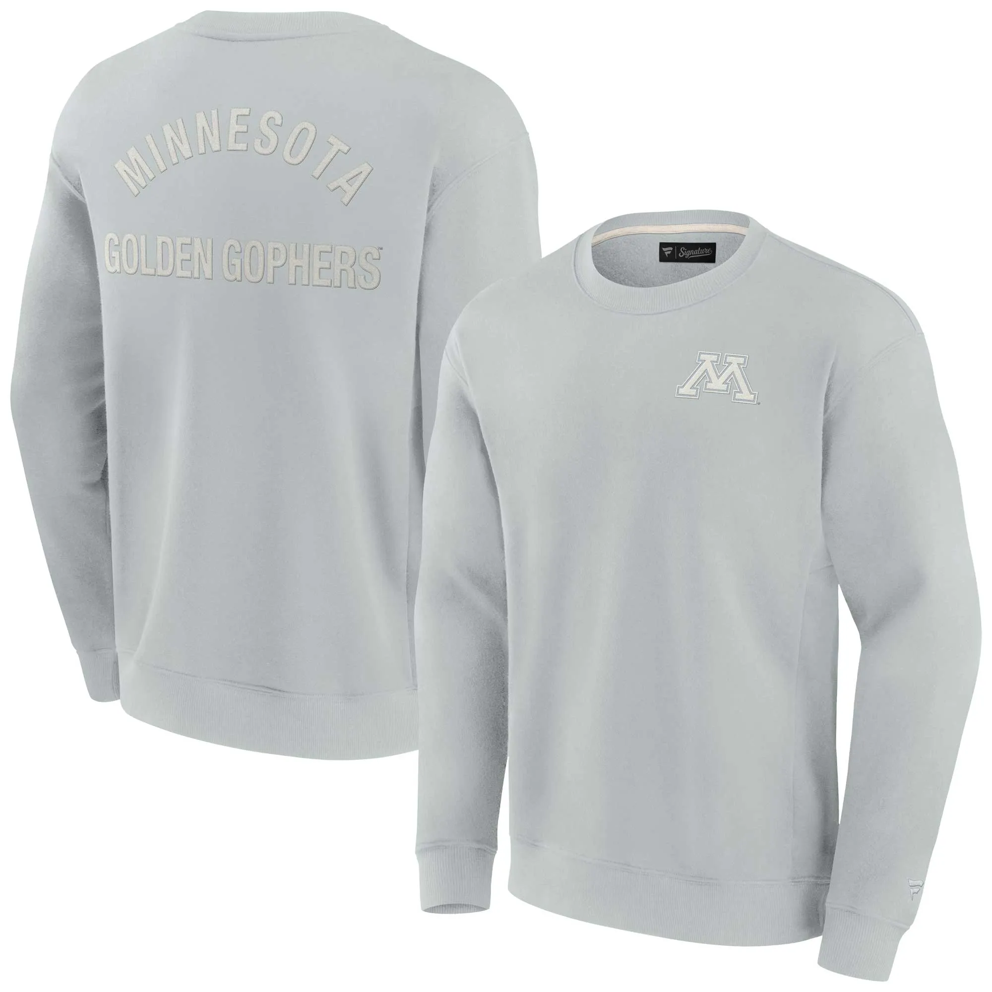 Fanatics Minnesota Golden Gophers Unisex Gray Super Soft Pullover Crew Sweatshirt