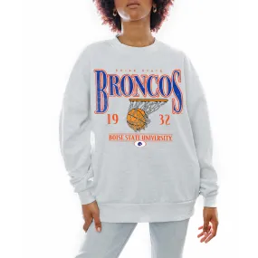 Gameday Couture Boise State Broncos Women's Gray Basketball Premium Fleece Drop Pullover Sweatshirt