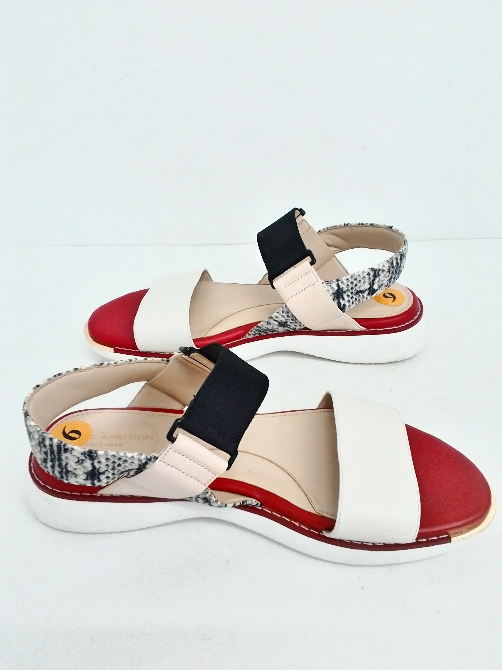 Grand 360 Cole Haan Women's Beige/Red Sandals Size 6 M