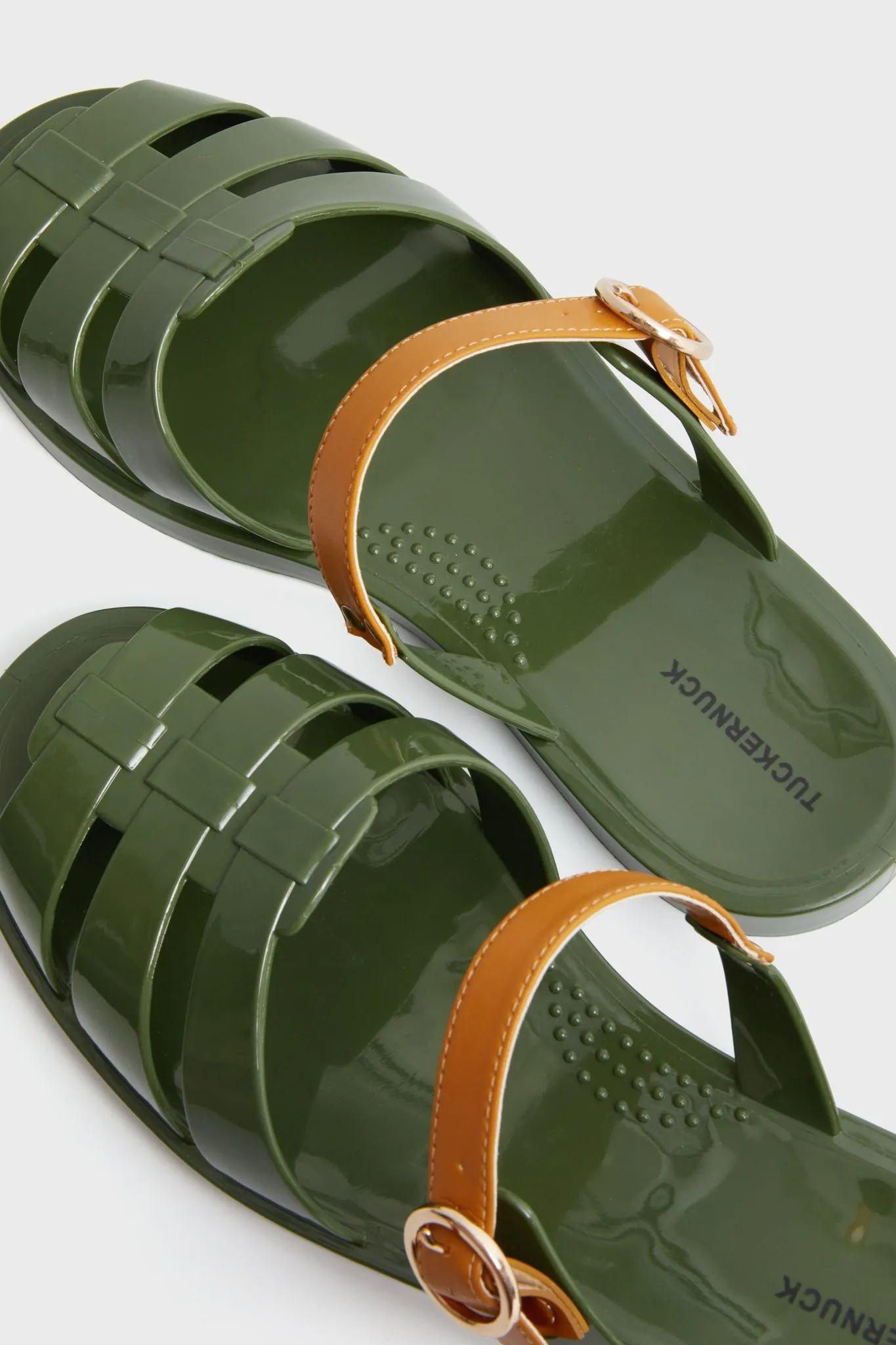 Green Riley Jelly Sandals