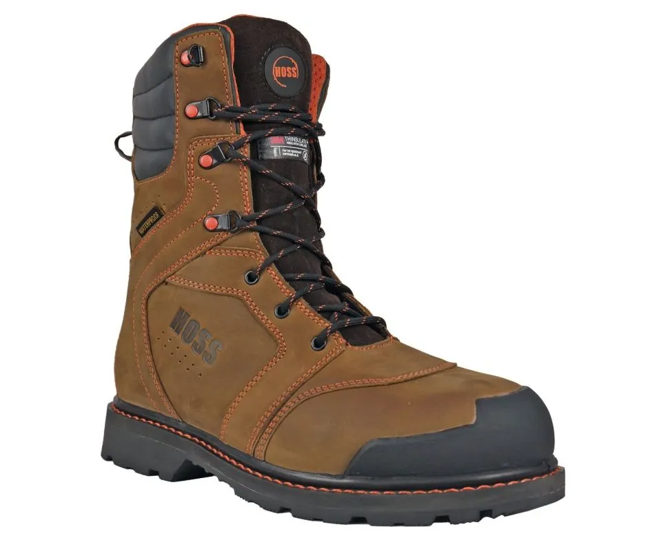 Hoss Clash 9" Brown Composite Safety Toe Waterproof - 1,000g Insulated Boot