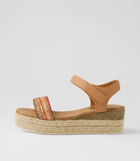 I LOVE BILLY Hilaro Orange Pink Glitz Synthetic Raffia Sandals