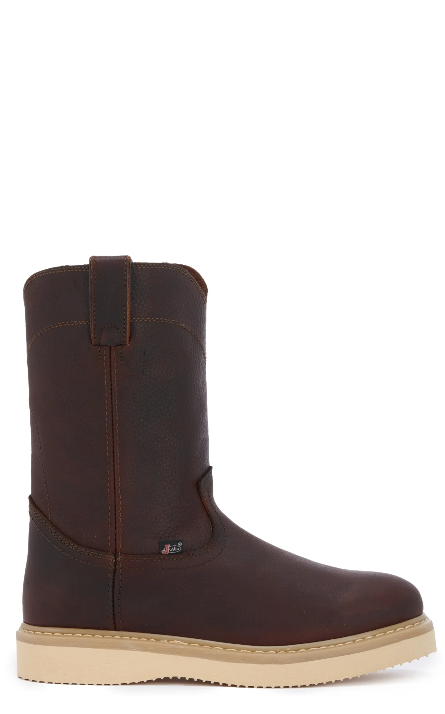 Justin Men's Axe Tan Mahogany Round Toe Work Boot