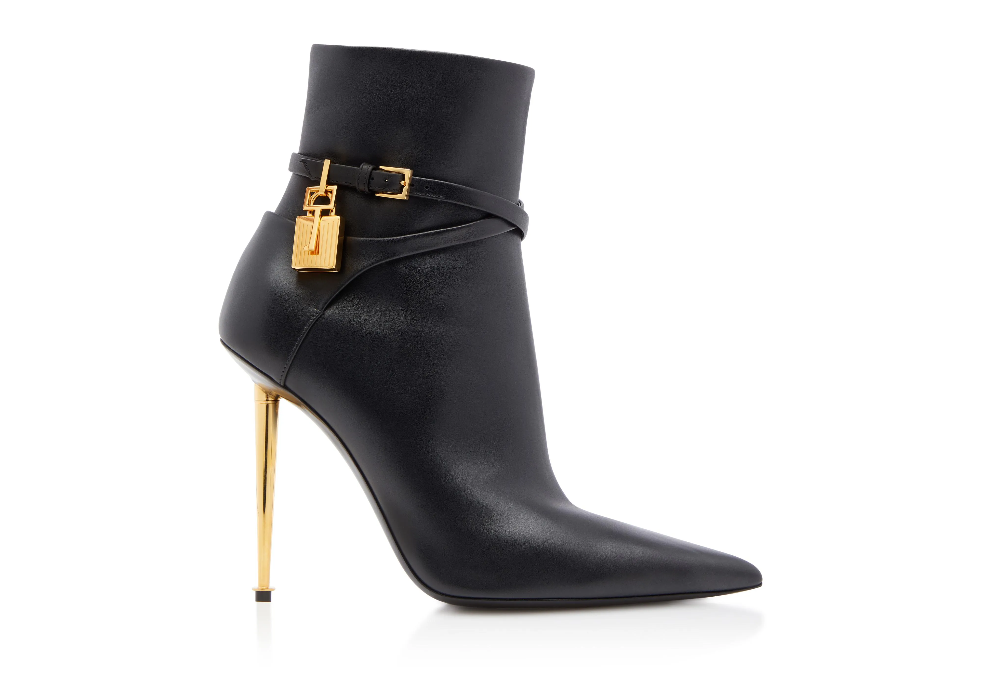 LEATHER PADLOCK ANKLE BOOT