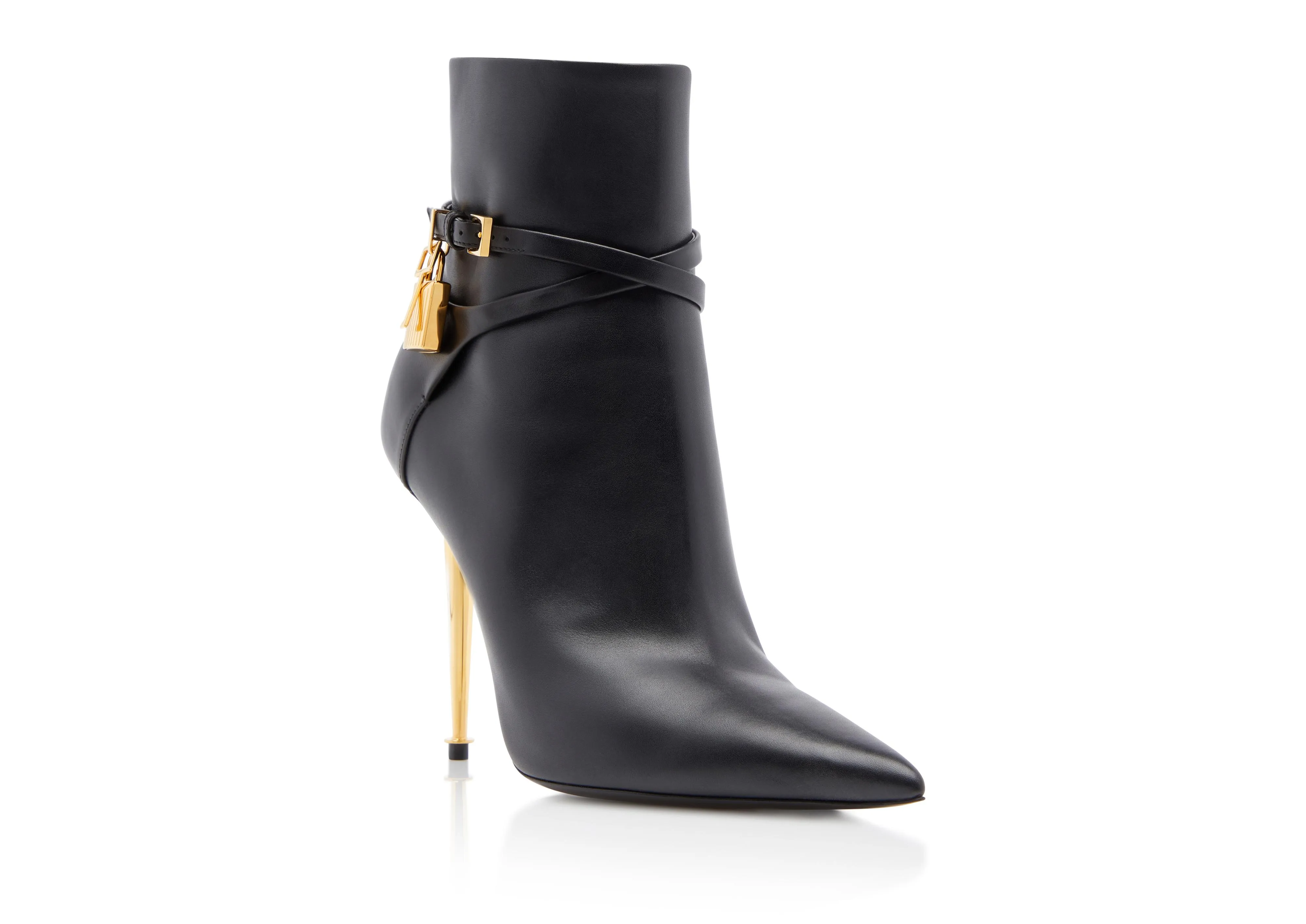 LEATHER PADLOCK ANKLE BOOT