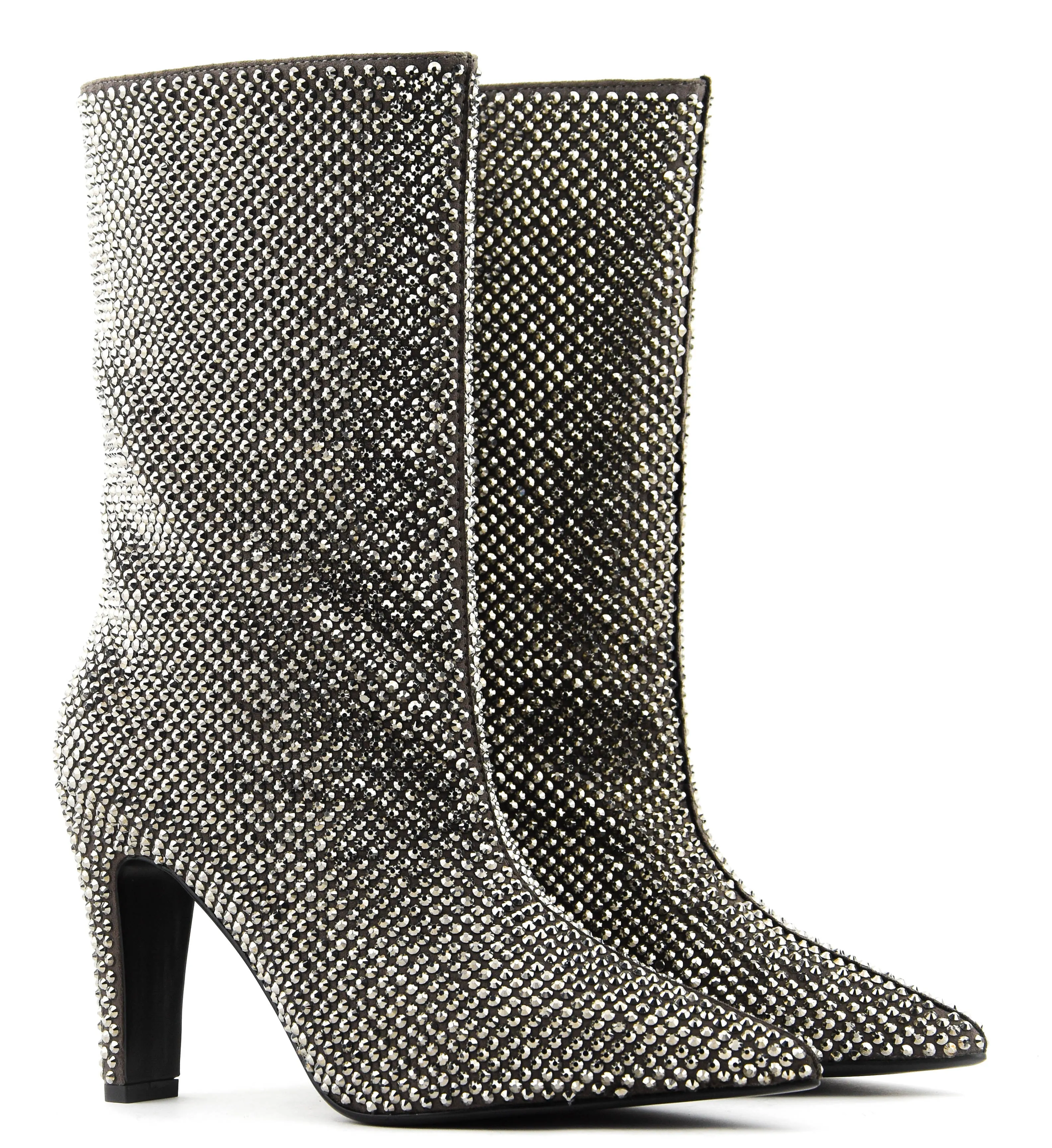 LOLA CRUZ  LOLA CRUZ GLITTER PHOEBE ANKLE-BOOT GUN METAL