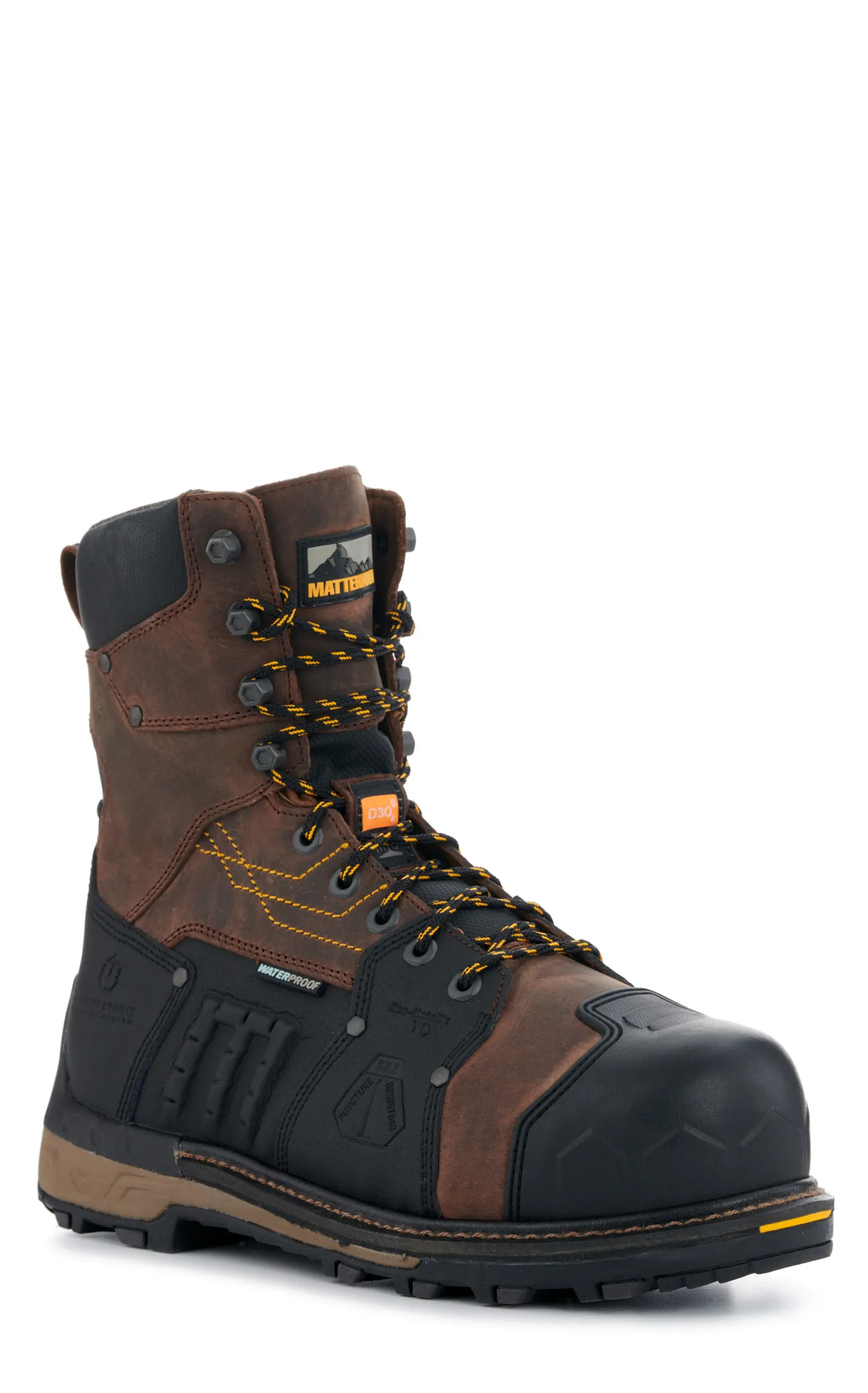 Matterhorn Men's Maximus 2.0 Brown Crazy Horse MetGuard Round Composite Toe Lace Up Work Boot