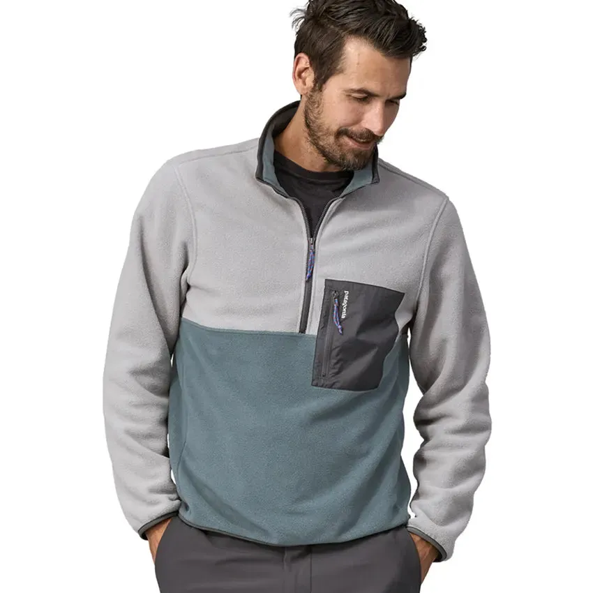 Men's Microdini 1/2 Zip Pullover - Nouveau Green w/Salt Grey