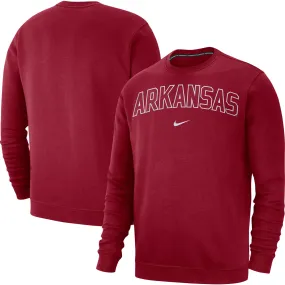 Men's Nike Cardinal Arkansas Razorbacks Club Fleece Arch Pullover Sweatshirt