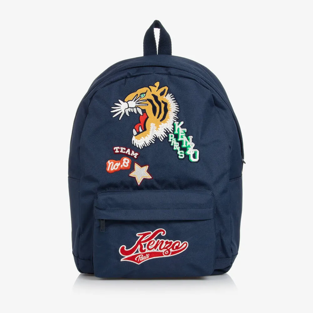 Navy Blue Varsity Tiger Backpack (37cm)