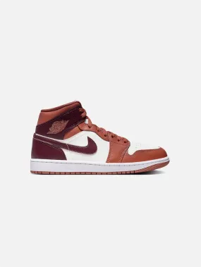 NIKE Air Jordan 1 Mid Dusty Peach Night Maroon