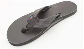 Rainbow Sandals Women's Classic Leather Black Single Layer Wide Strap 301ALTS0TTBKL