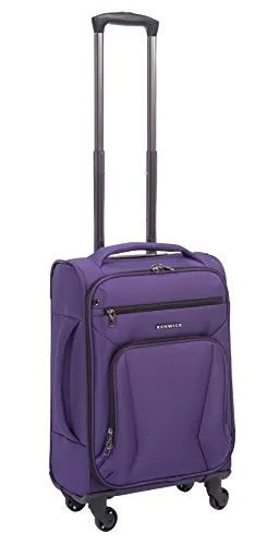 Renwick 20 Inch Softside Lightweight Spinner Luggage Carry On Suitcase Purple