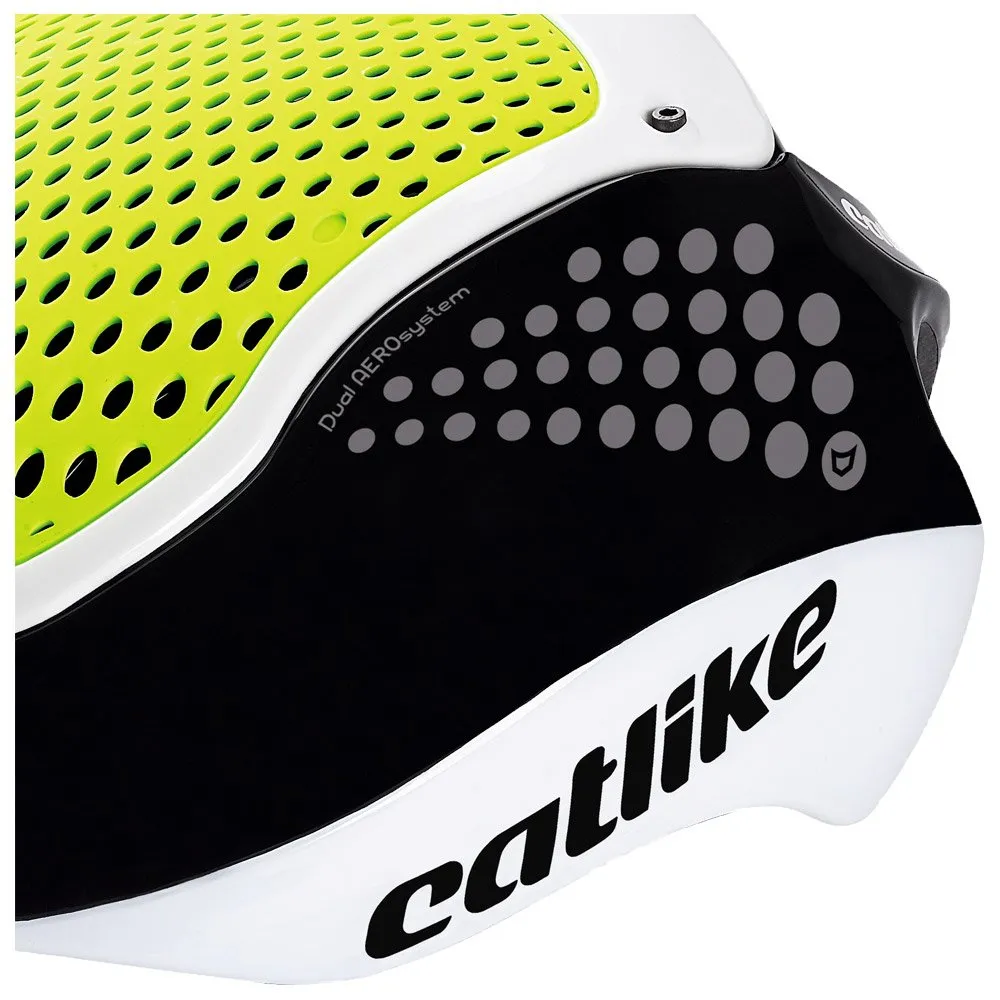 Roller ski helmet Catlike ---Cloud 352 White/Black/Yellow Flash