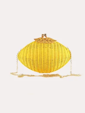     SERPUI MARIE  Sicilian Lemon Wicker Bag    