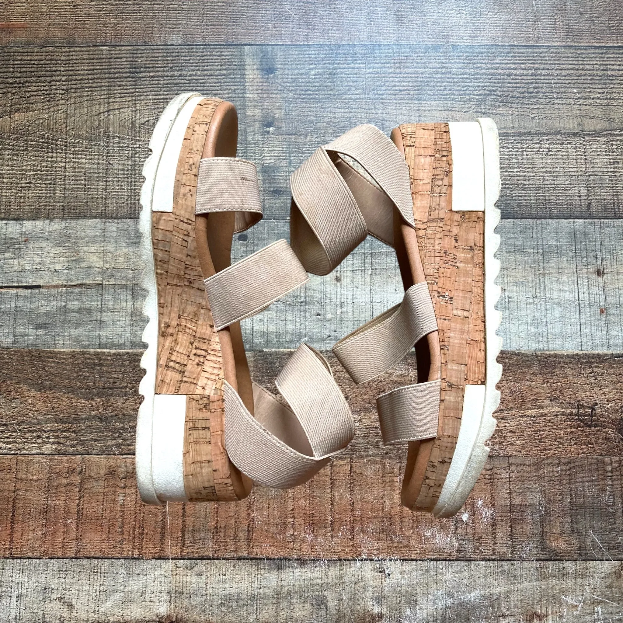 Steve Madden Tan Bandi Cork Wedge Sandals- Size 7 (see notes)