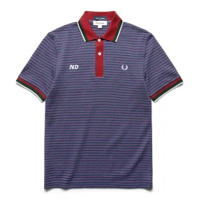 STRIPED POLO SHIRT Washed Navy | Bodega