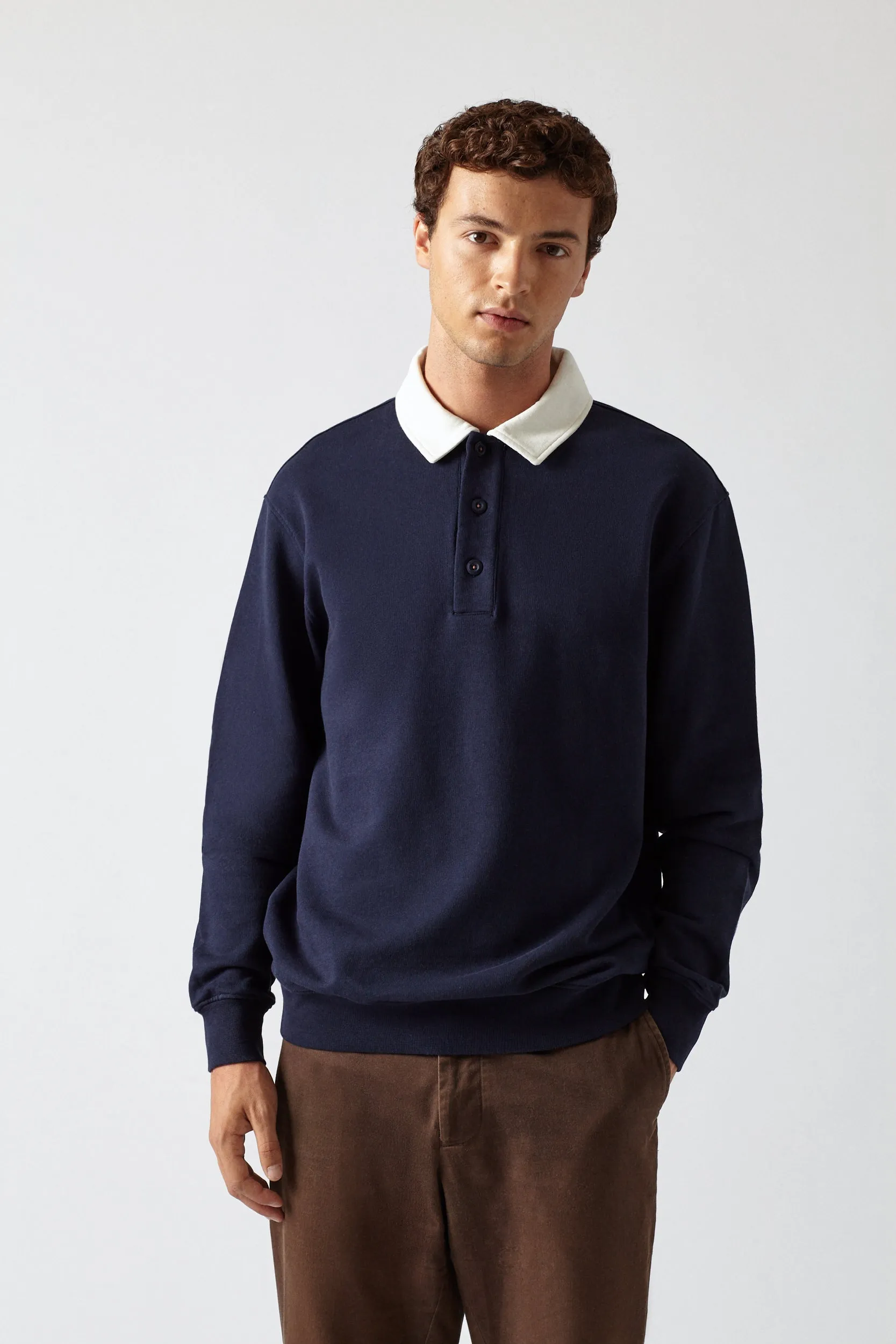 THE NAVY POLO SWEAT