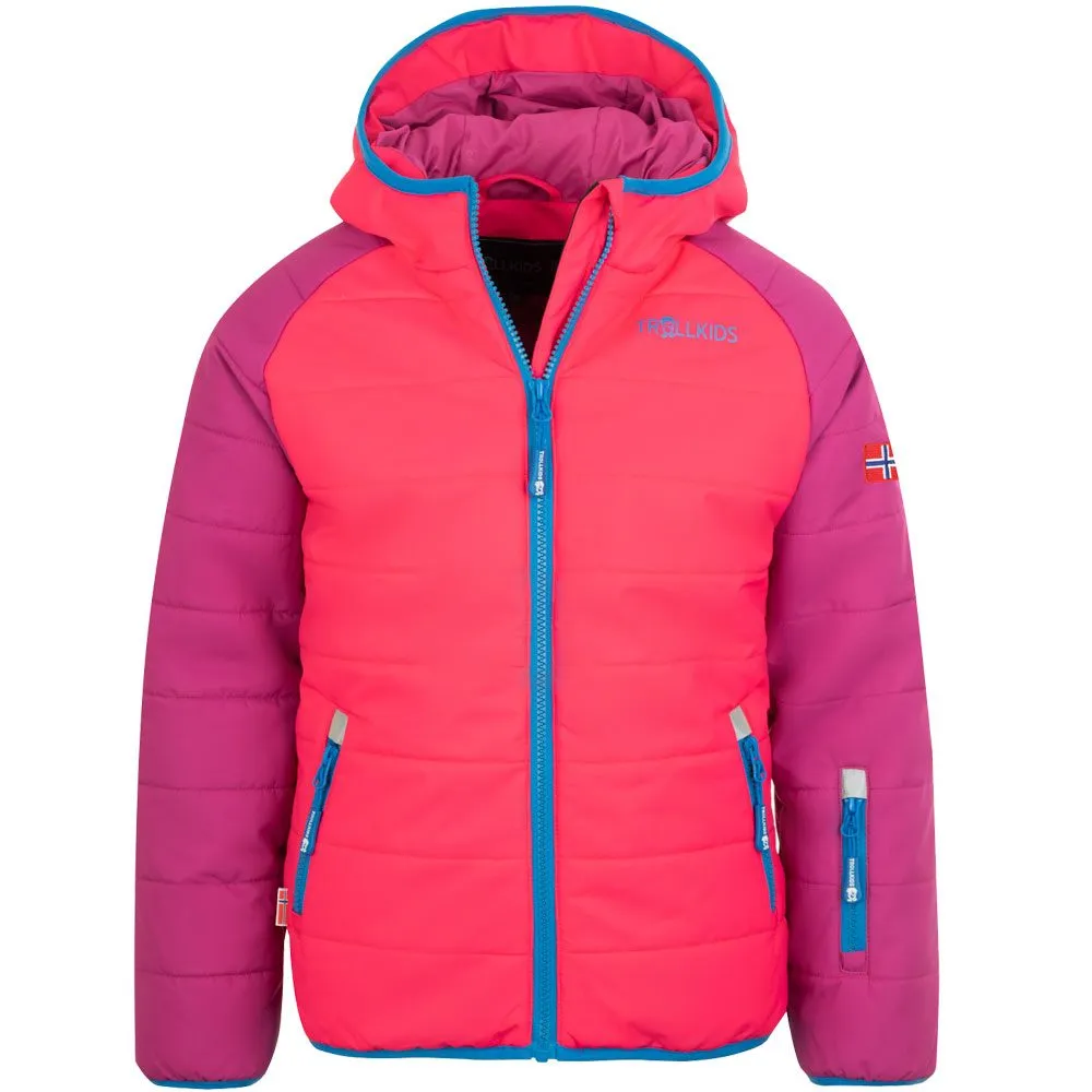 Trollkids - Hafjell Pro Snow Jacket Kids dark pink blue