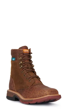 Twisted X Men's Cognac Waterproof CellStretch Square Composite Toe Lace Up Work Boot