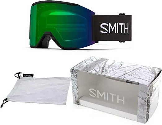 Used Smith Squad MAG Snow Goggles Black/ChromaPop Everyday Green Mirror