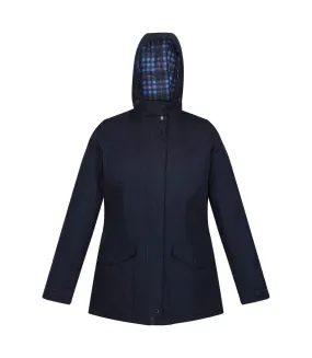 Womens/ladies brigida waterproof jacket navy check Regatta